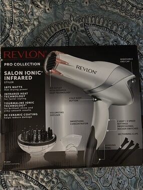 Pure Collection Silver and Rose Gold Hair Dryer with Diffuser